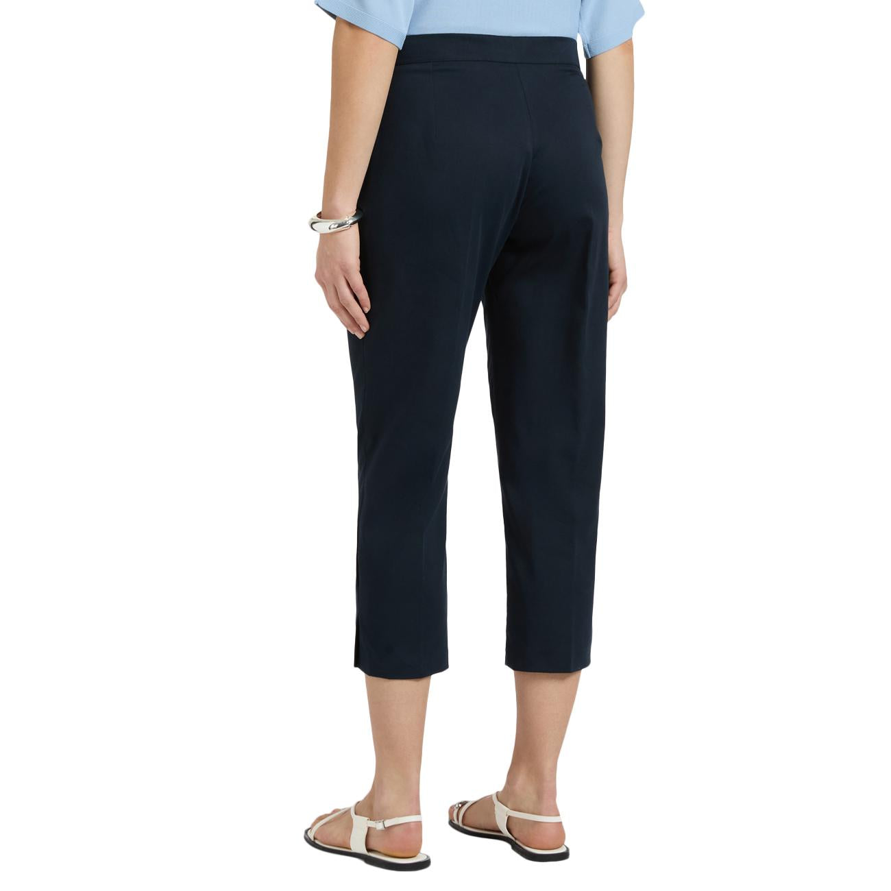 Pantaloni Dritti In Raso Stretch P011P000499N BLU NAVY ELENA MIRO' 