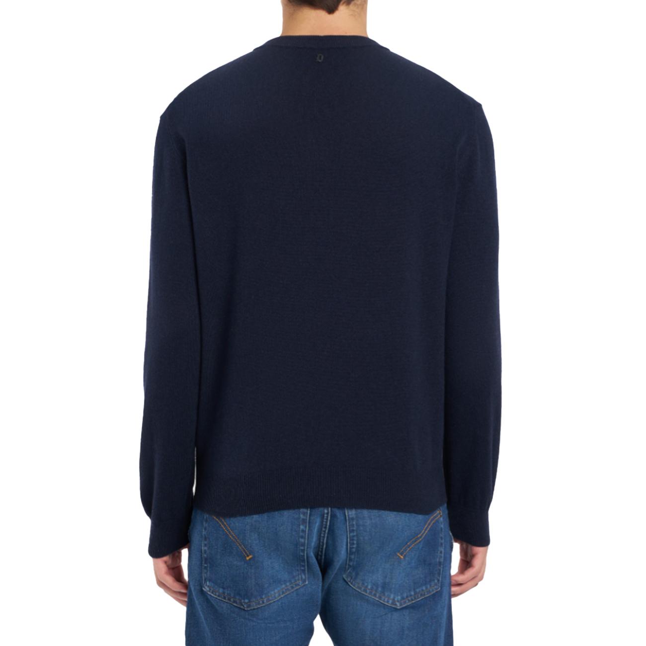 Maglia Girocollo Regular Fit In Cashmere E Seta UT195-M00895-002-DU-W25 890 BLU DONDUP 