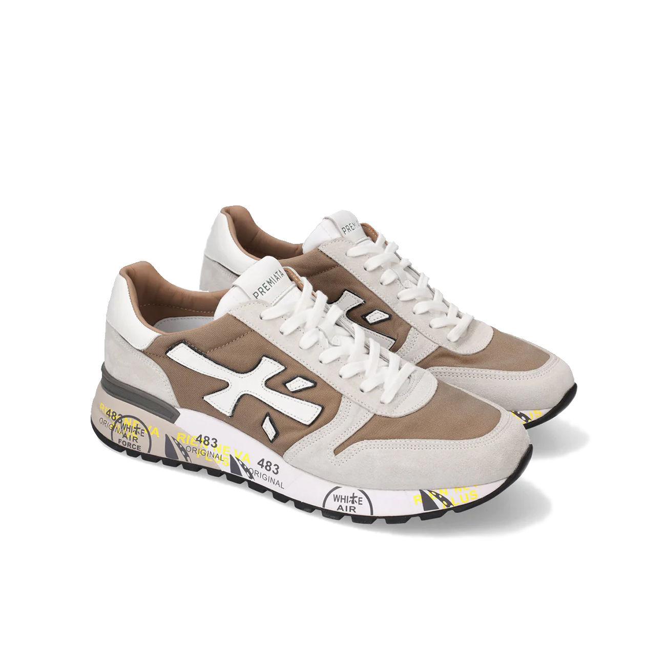 SNEAKERS U. LOGO GRANDE NYLON/SUEDE PREMIATA MICK VAR 6174 GREY/BROWN/CAMM./GHIACC. PREMIATA 