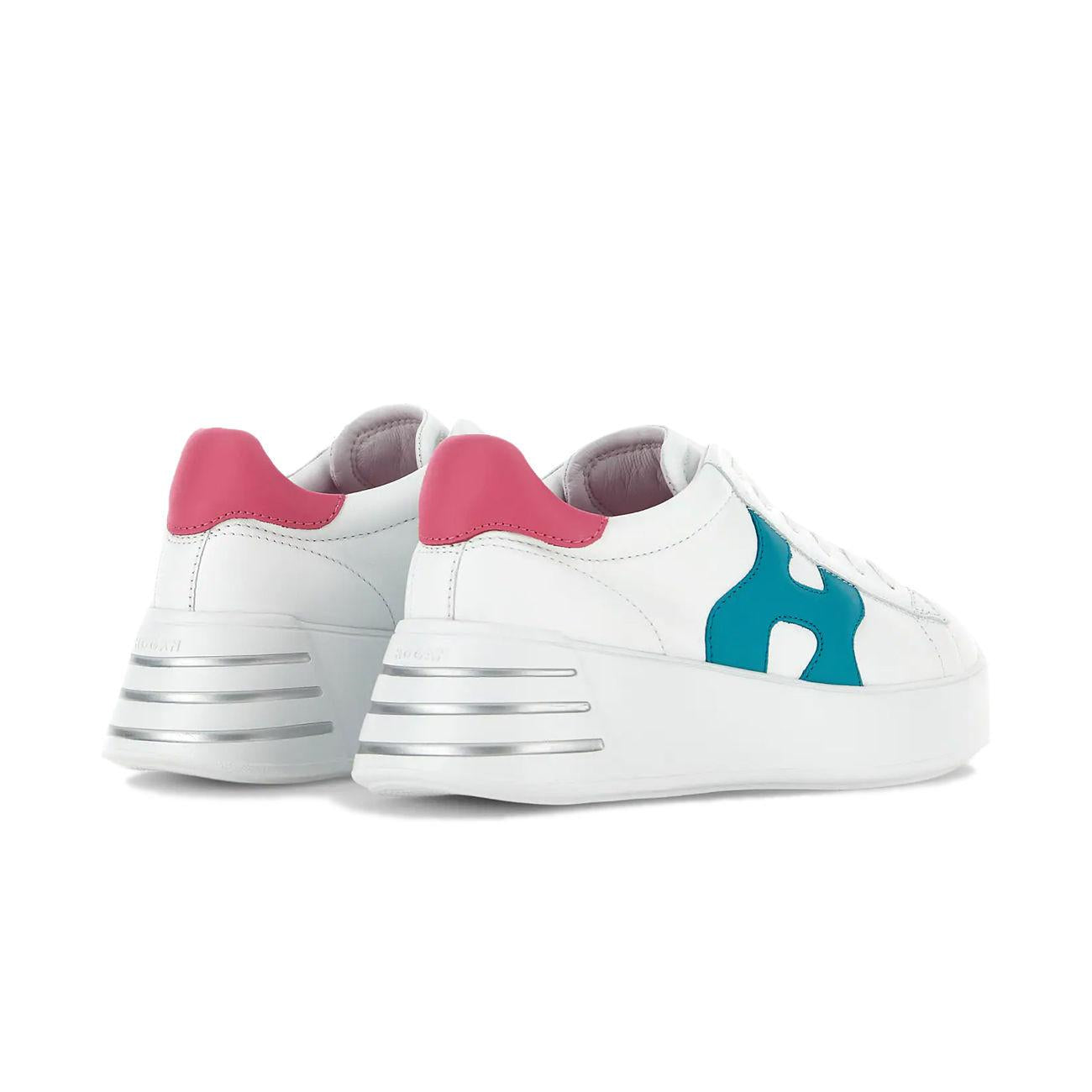 SCARPA D. REBEL H564 ALLACCIATO HOGAN HXW5640DN61QZB0SRW BIANCO/ROSA/VERDE HOGAN 