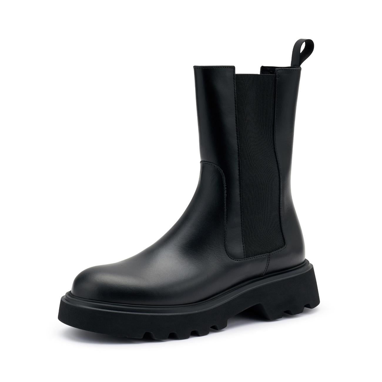 Stivaletti Chelsea In Pelle Donna Nero 85N5 NERO FRAU 