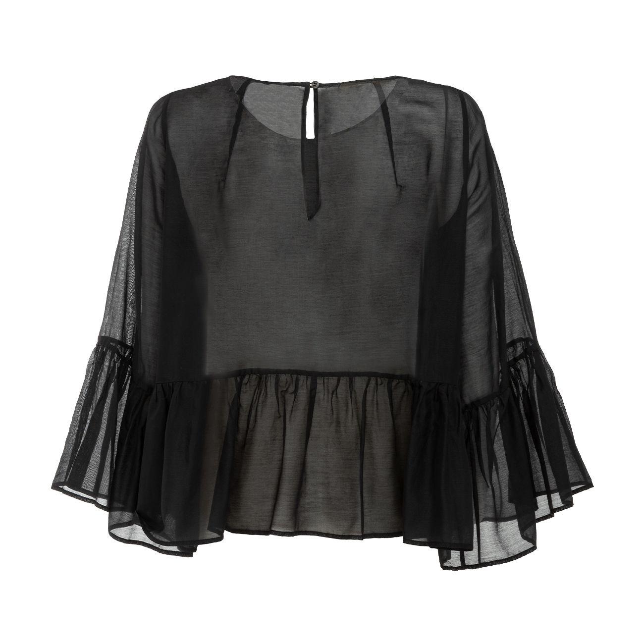 Blusa Con Balza Donna Nero J3512114 003NERO JUCCA 