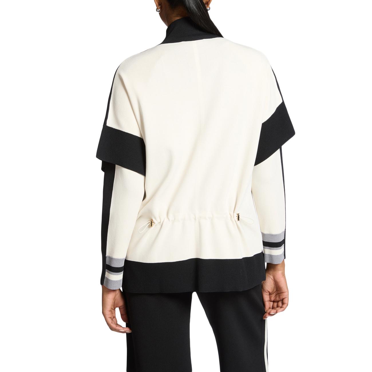 Cardigan Maniche Corte Misto Viscosa S606Z000010N 0A1 JUTA/NERO ELENA MIRO' 