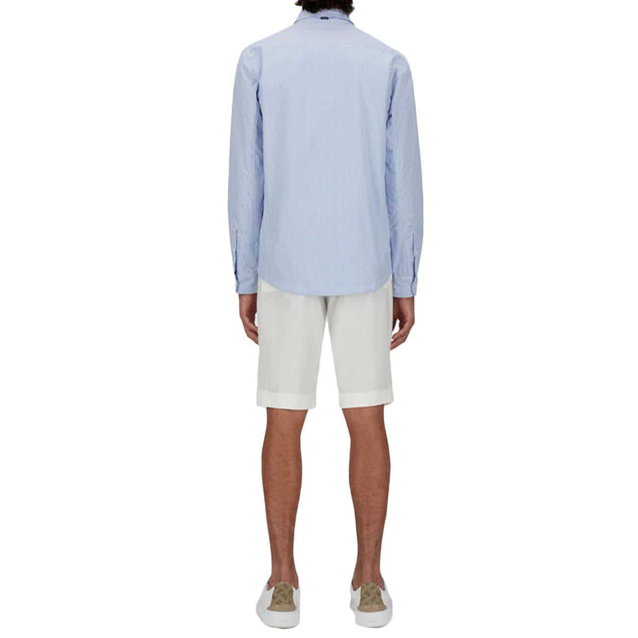Shacket In Cotone A Righe GI000512U-13255 9105 AZZURRO HERNO 