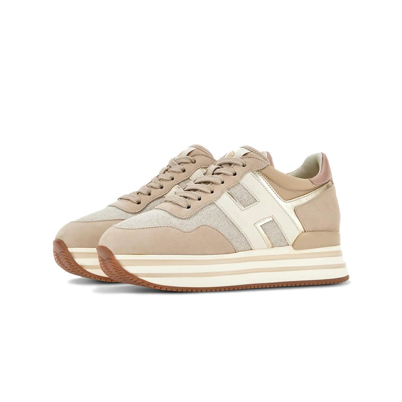 Sneakers H483 Midi Platform Donna Beige Naturale HXW4830CB80T1N0US3 BEIGE NATURALE HOGAN 