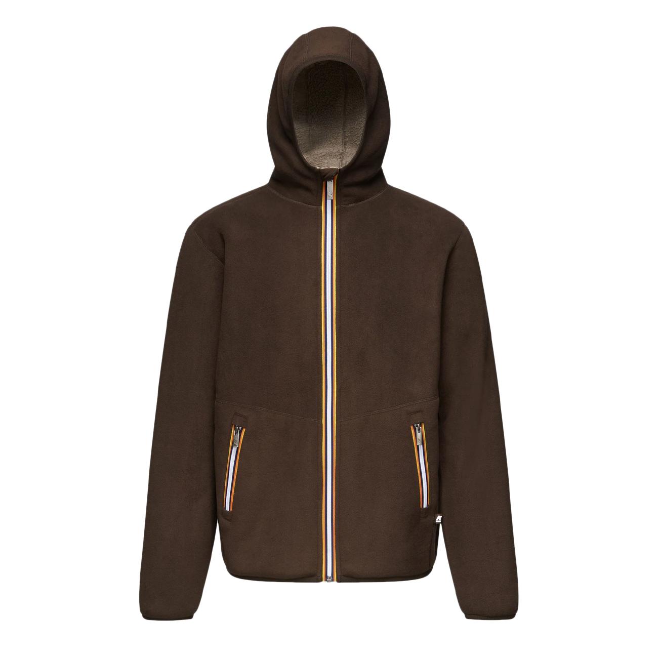 K-WAY Felpa Jack Sherpa Polar Pile Uomo Marrone Beige K71237W AJF MARRONE/BEIGE 