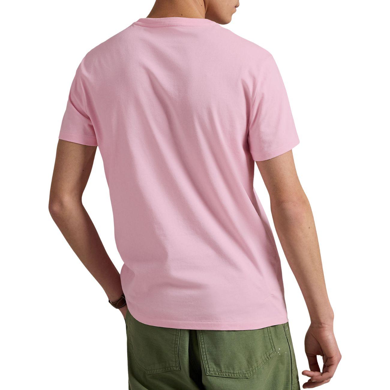 T-Shirt Girocollo Slim Fit Jersey Uomo Bath Pink 710671438 417 BATH PINK/C7172 POLO RALPH LAUREN 