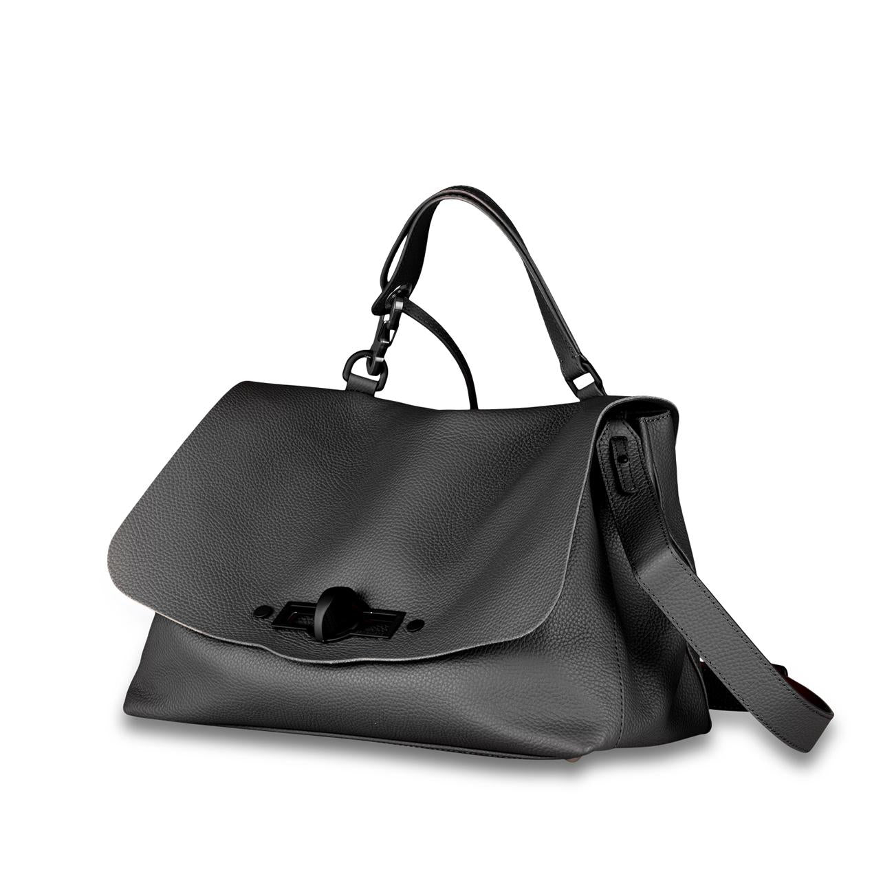 Borsa Postina M Pura Hooked Donna Black Etna 068000 0650000 M Z0001 BLACK ETNA ZANELLATO 