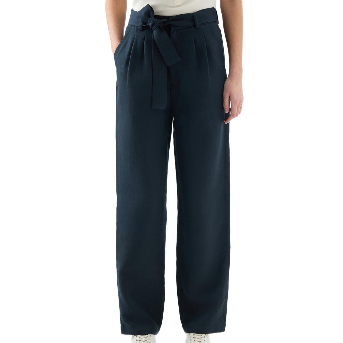 Pantalone In Popeline Di Puro Cotone Donna Melton Blue CFWWTR0174FRUT3027 3989 MELTON BLUE WOOLRICH 