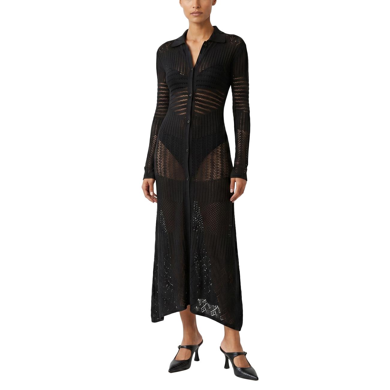 Maxi Cardigan Punto Pizzo MGKD13046 NERO AKEP 