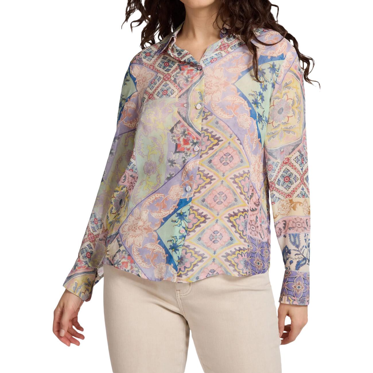 Camicia Stampa Floreale 5018P000314N 043 MULTICOLOR ELENA MIRO' 