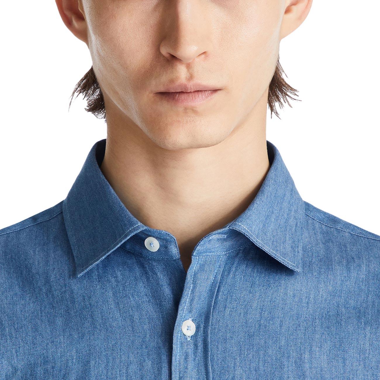Camicia Etienne CH In Chambray Di Cotone PEU5927 99012457 CH001 JEANS CHIARO PEUTEREY 