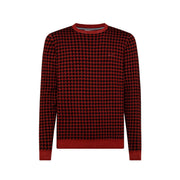 Pullover Round Vintage Jacquard Merinos Uomo Bordeaux K41130 35BORDEAUX SUN68 
