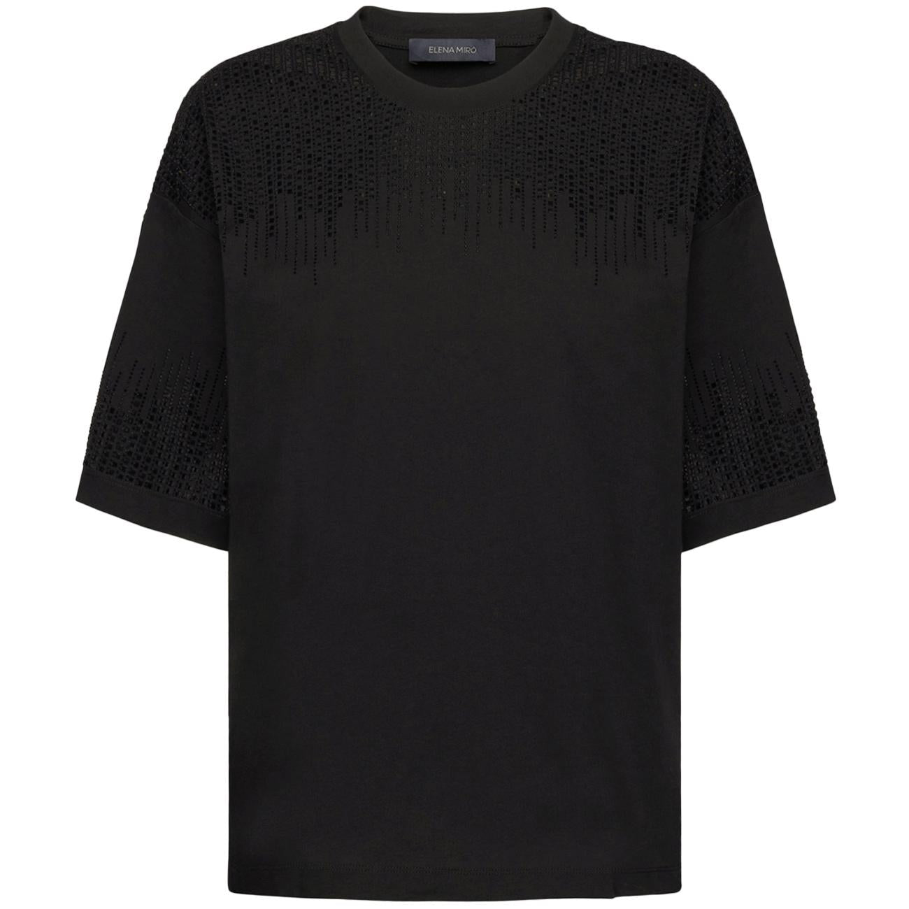 T-shirt Ricamata G315Z100523N 033 NERO ELENA MIRO' 