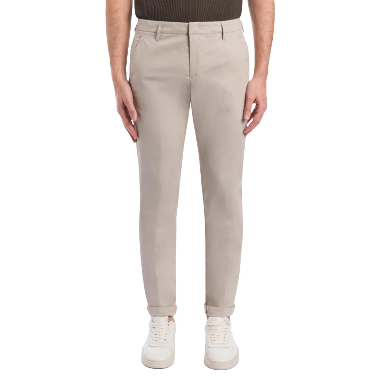 Pantaloni Gaubert Slim In Popeline Cotone E Nylon UP235_PS0020U_002 010 LIEVITO DONDUP 