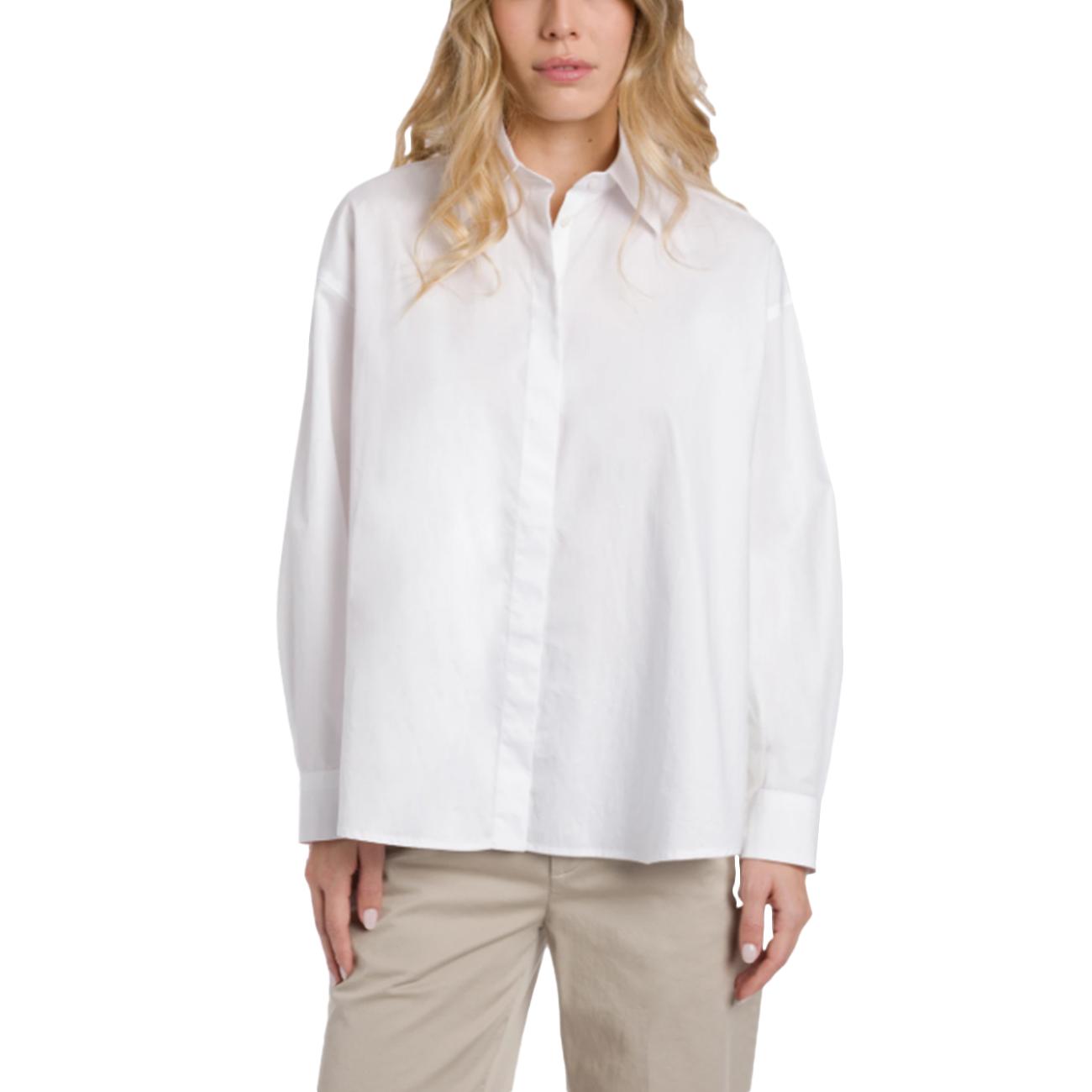 Camicia Over In Gabardina Tinto Filo DC492 CF0200 XXX 000 BIANCO DONDUP 