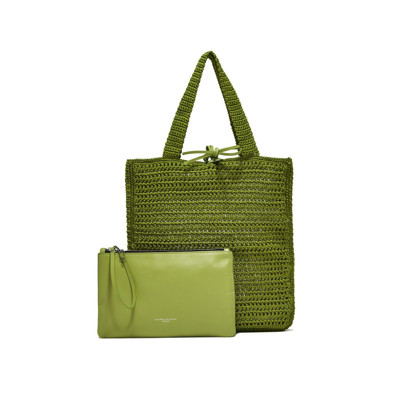 BORSA VICTORIA PELLE E TESSUTO GIANNI CHIARINI BS10230SMCRH/PL 12886 WASABI GREEN GIANNI CHIARINI 