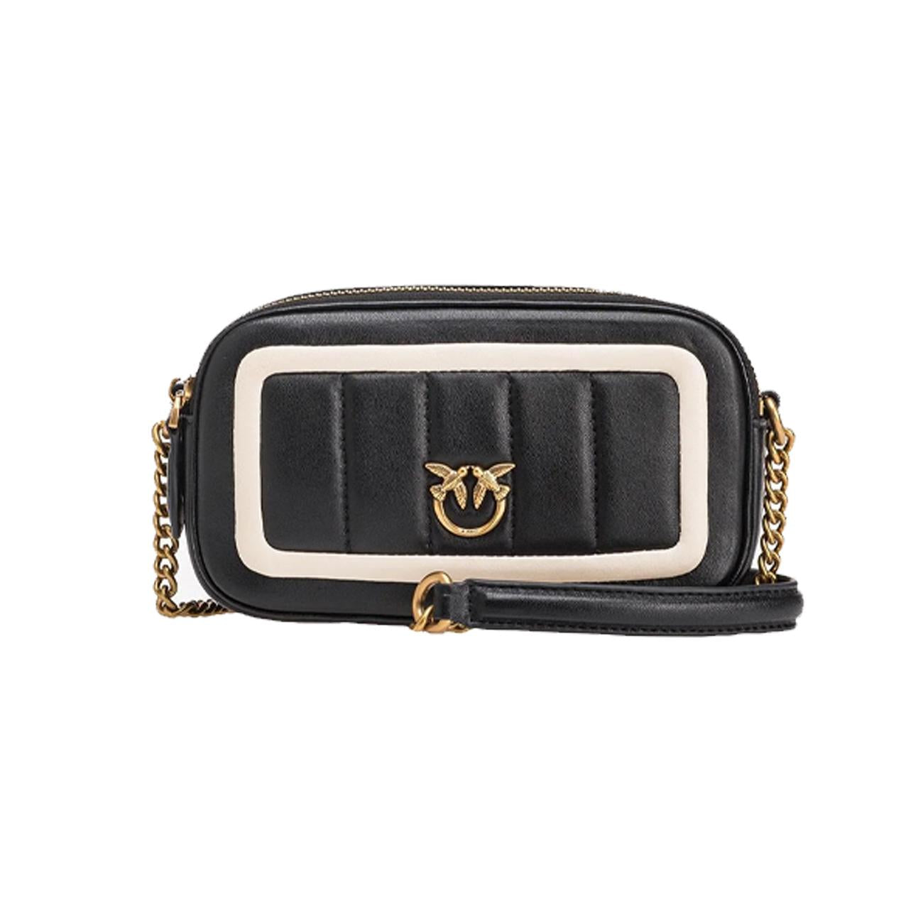 Camera Case Bicolor Quilt Donna Nero Bianco Antique 102810/A1F1 ZZ2Q NERO/BIANCO ANTIQUE PINKO BAGS 