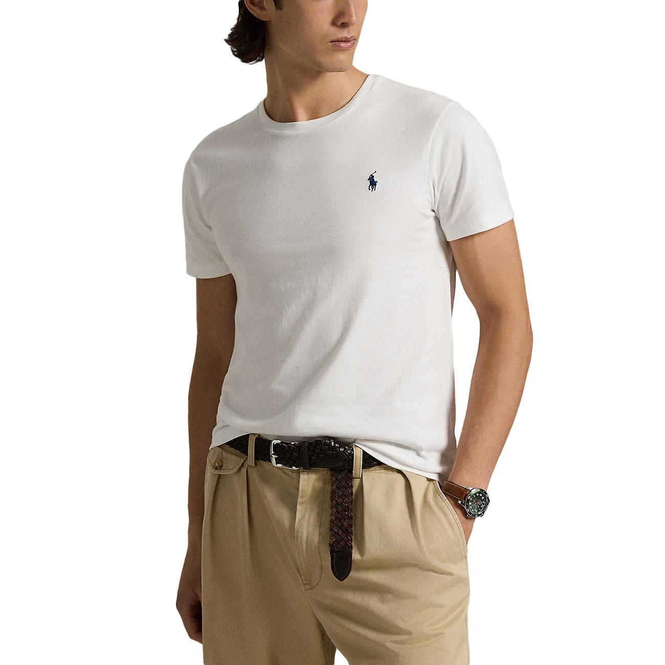 T-shirt Girocollo In Jersey Slim Fit 710680785 003 WHITE POLO RALPH LAUREN 