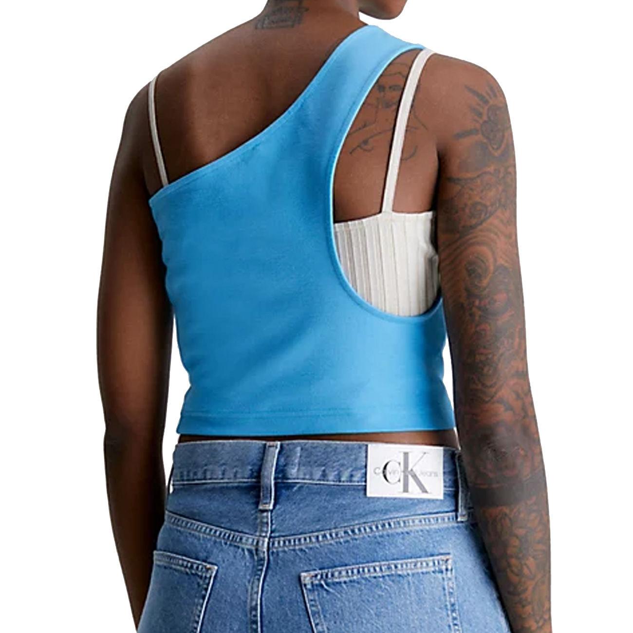 TOP D. MONOSPALLA IN JERSEY MILANO CKJ J20J220788 CY0/BLUE CRUSH CALVIN KLEIN JEANS 