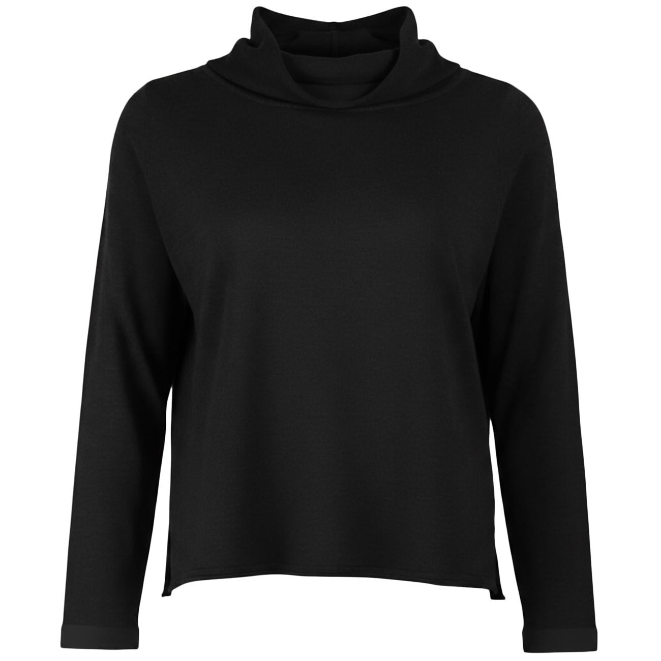 Maglia Collo Ciambella Con Polsini In Tessuto 255W1156 - DW 029 NERO ANIS WHITE 