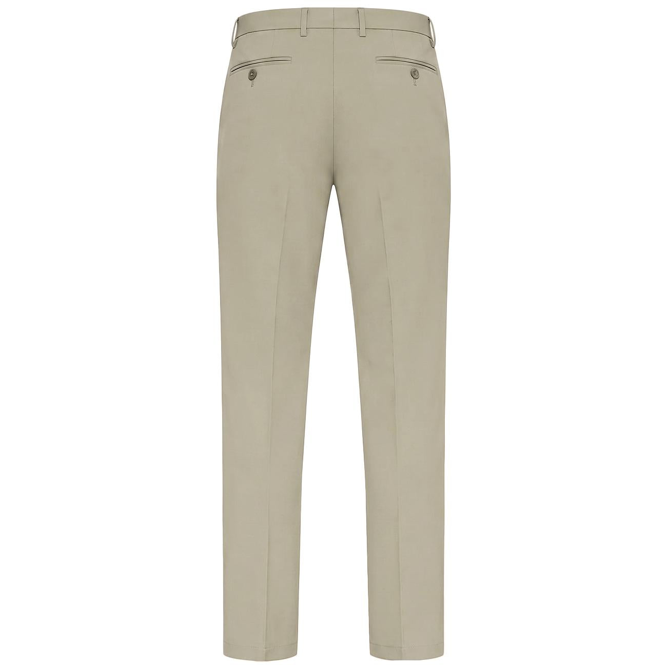 CRUNA PANTALONI SLIM TAPERD FIT CINTURA ELASTICA IN TELA DI LANA MITTE1714 122 BEIGE 