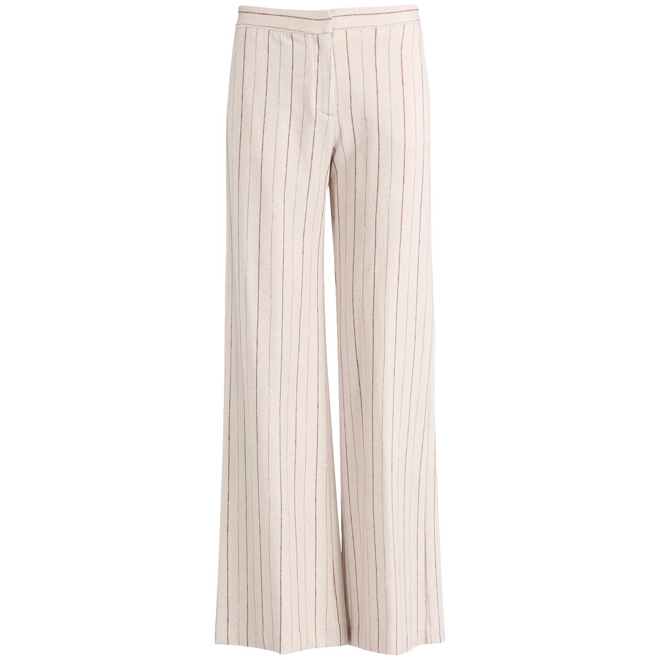 GOODMATCH Pantalone Palazzo Gessato Tessuto Circolo Jersey AP0230 G07 BEIGE PINSTRIPE 