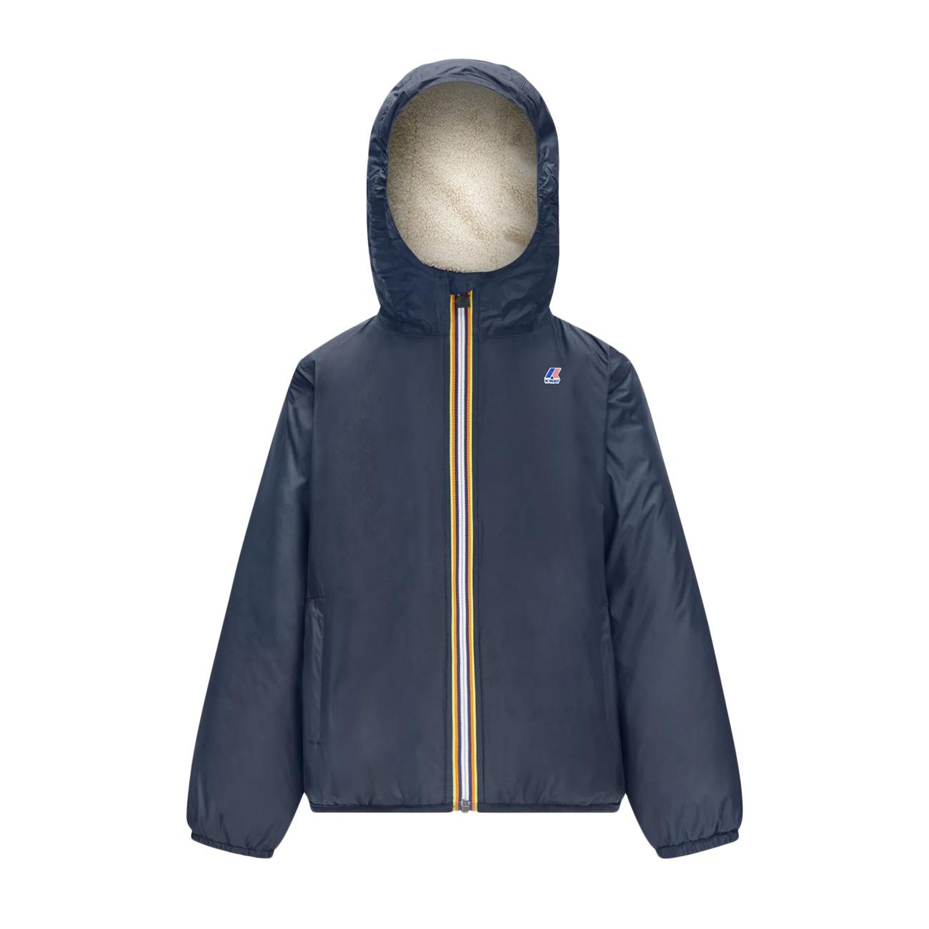Giubbotto Le Vrai 3.0 Claude Orsetto Bambino Ecru Blu Navy K6115FW C04/ECRU/BLU NAVY K-WAY 