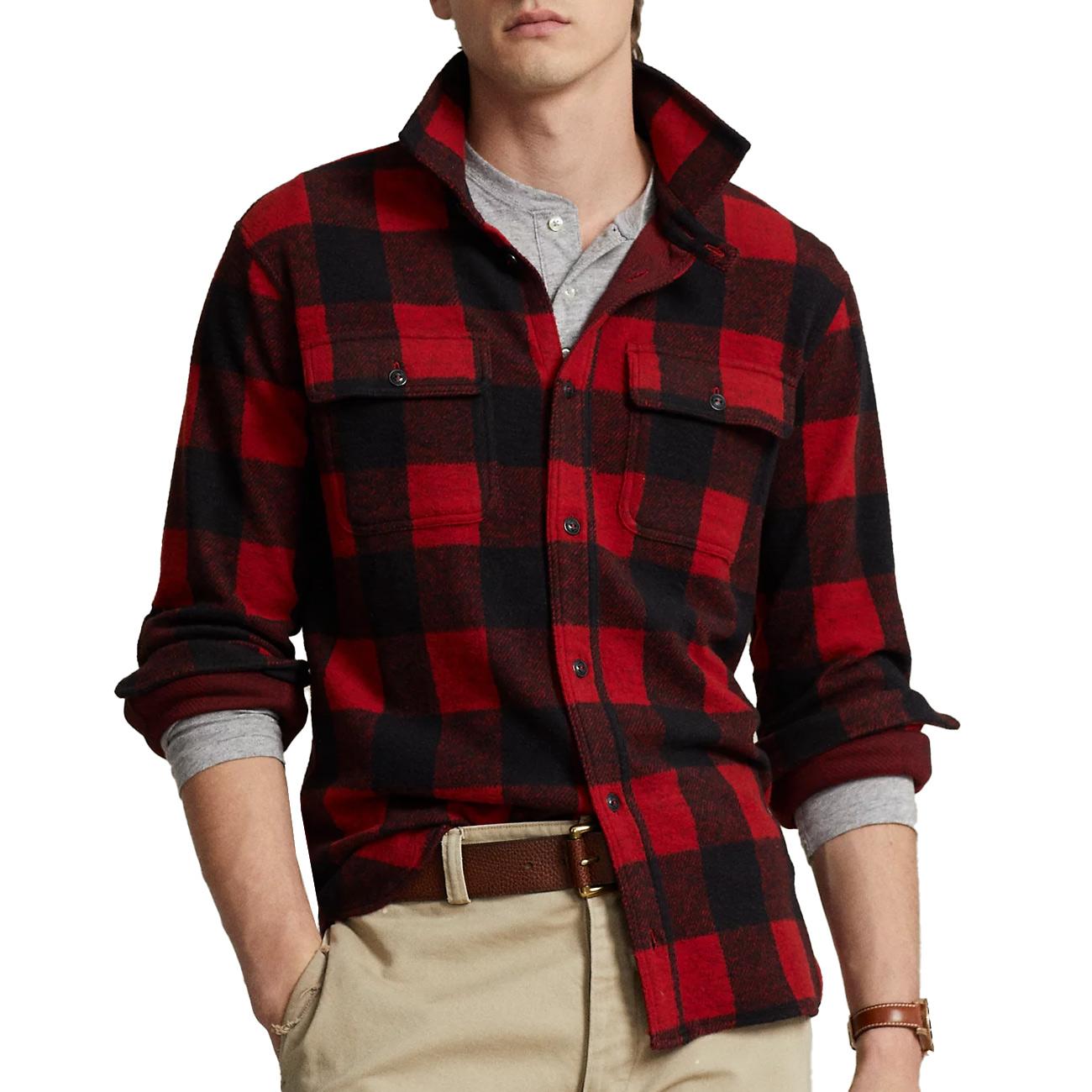 Camicia Sportiva Uomo Madison Red Polo Black 710881648 004 MADISON RED/POLO BLACK POLO RALPH LAUREN 