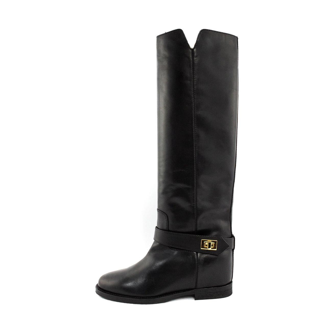 Stivali Gambale Alto Fibbia Oro Donna Nero 3603/SAINTBARTH NERO VIA ROMA 15 