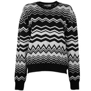 Maglione Girocollo In Jacquard MGKD11049 BIANCO/NERO AKEP 