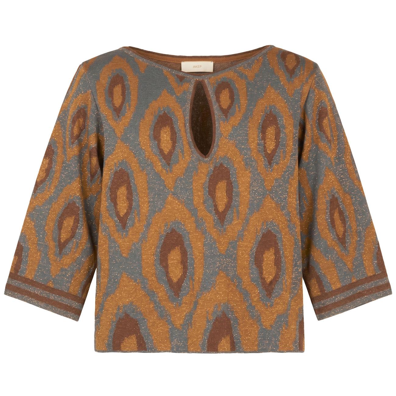 AKEP Maglia Jacquard Peacock Eyes MGKD13062 BLU 