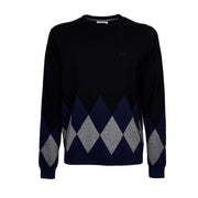 Pull Girocollo A Rombi In Misto Lana E Cotone Uomo Nero K40107 11NERO SUN68 