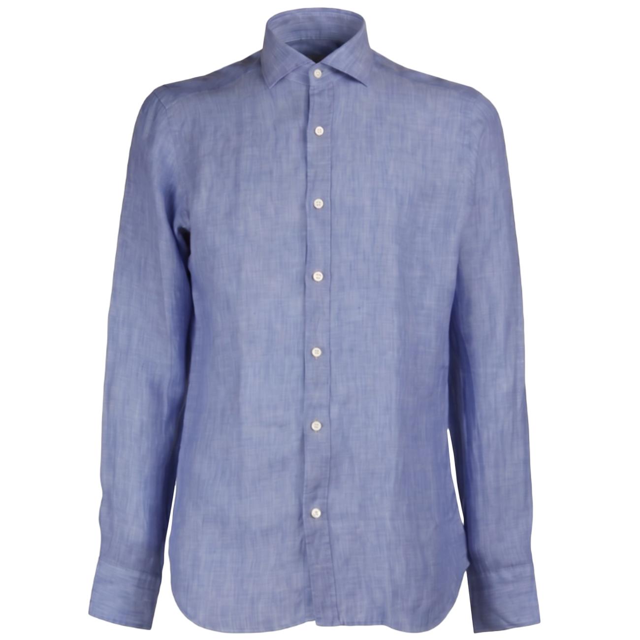 Camicia Di Lino Regular Fit GMB/QE8CUU UD1 BLUETTE MASCHERONI 