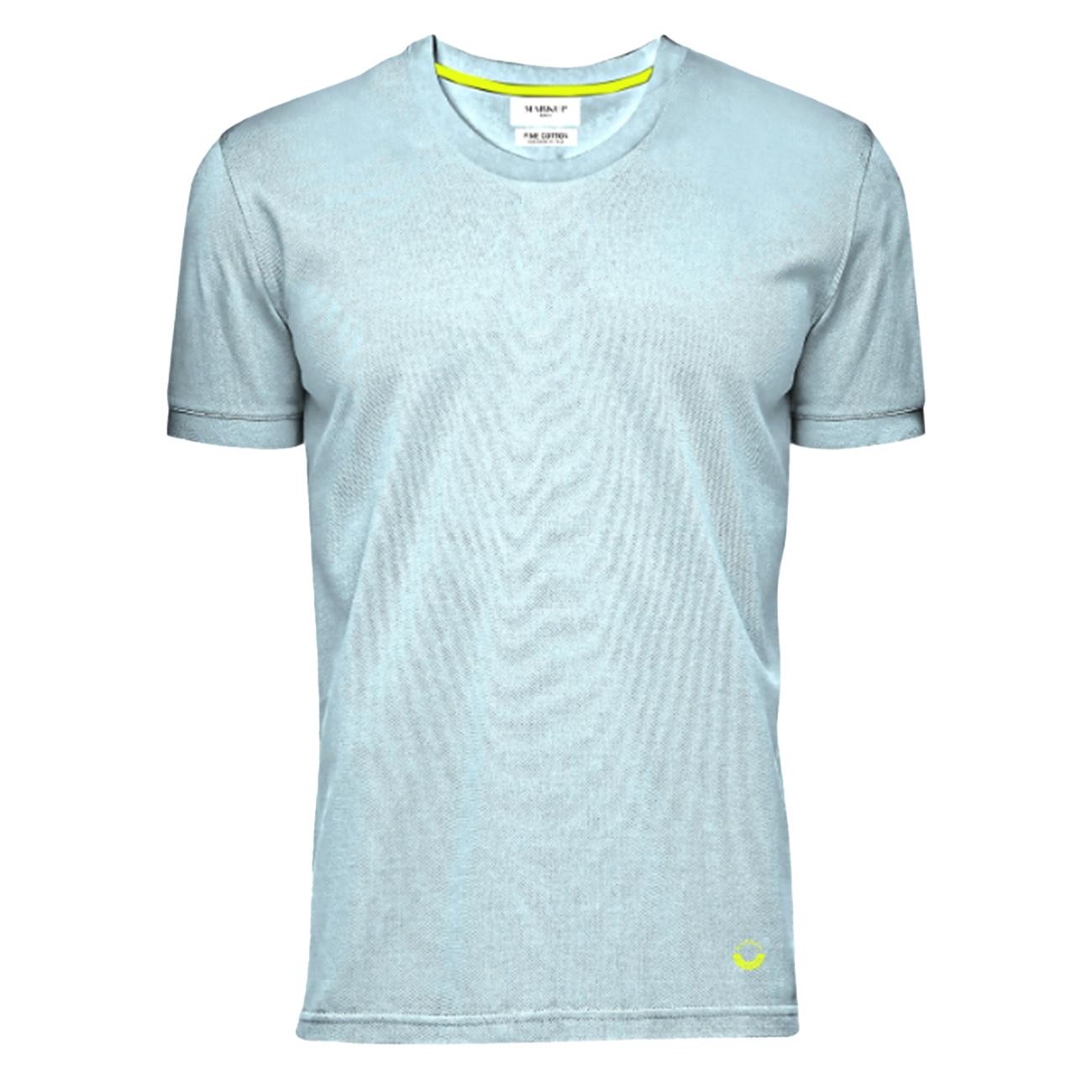T-Shirt Piquet Di Cotone Extrafine MK11004 CELESTE MARKUP 