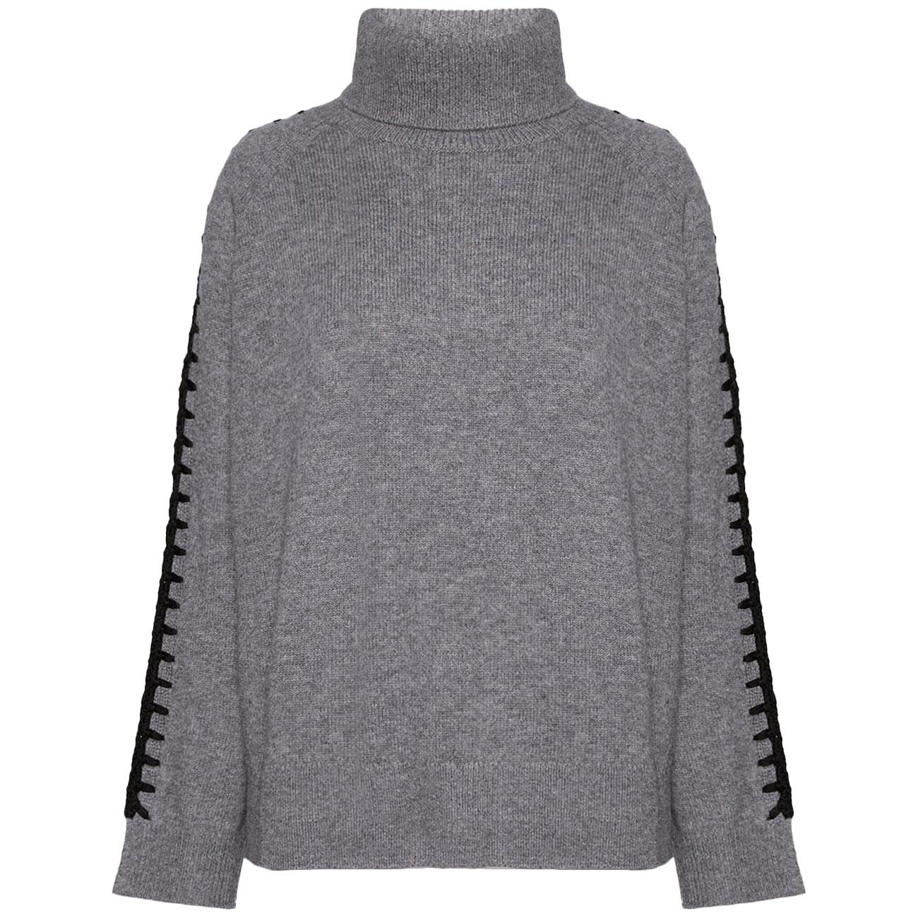 Maglia In Lana Ricamata A Mano M468Z000601N 013 MEDIUM GREY ELENA MIRO' 