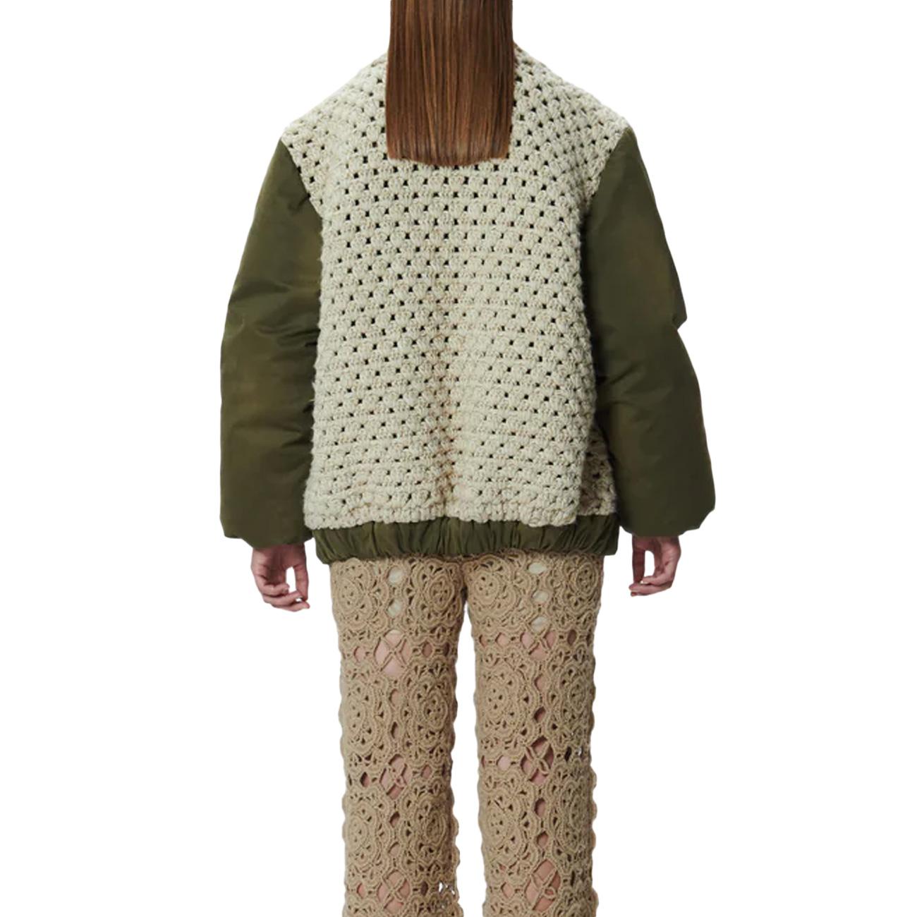 Cardigan In Lana TZWMC008 VERDE/BEIGE TU LIZE' 