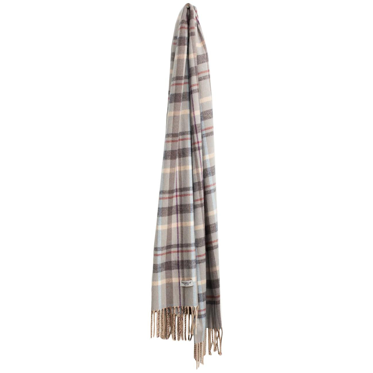 Pashmina Fantasia Check Con Frange FM25W05ZS A0705 SKY FRED MELLO 