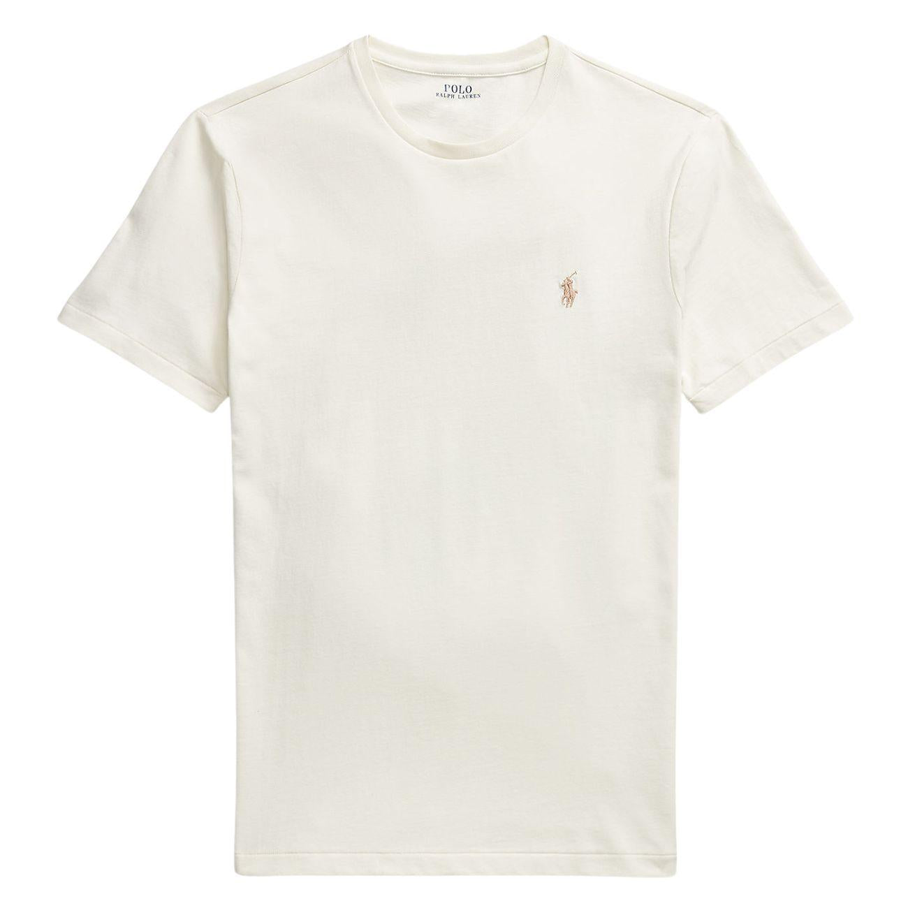 T.Shirt Girocollo Slim Fit Jersey Uomo Parchment Cream 710671438 350 PARCHMENT CREAM/C8634 POLO RALPH LAUREN 