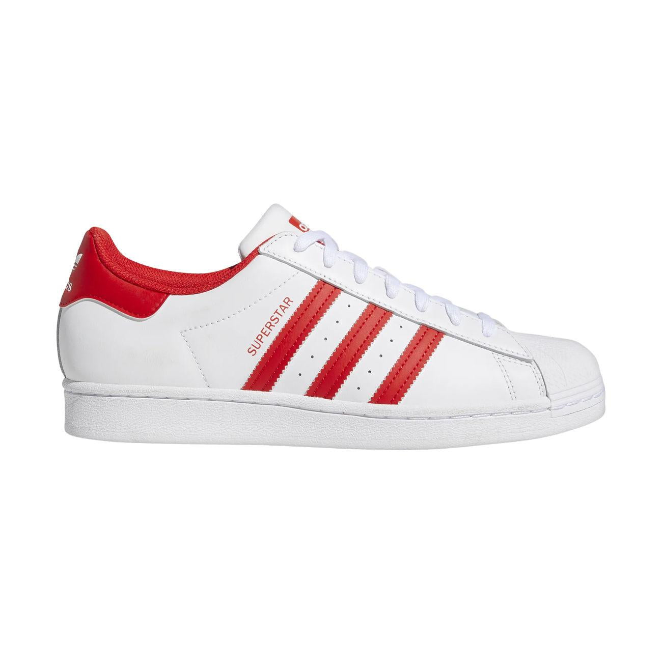 Sneaker Superstar In Pelle Uomo White Vivid Red GZ3741 FTWWHT.VIVRED ADIDAS 