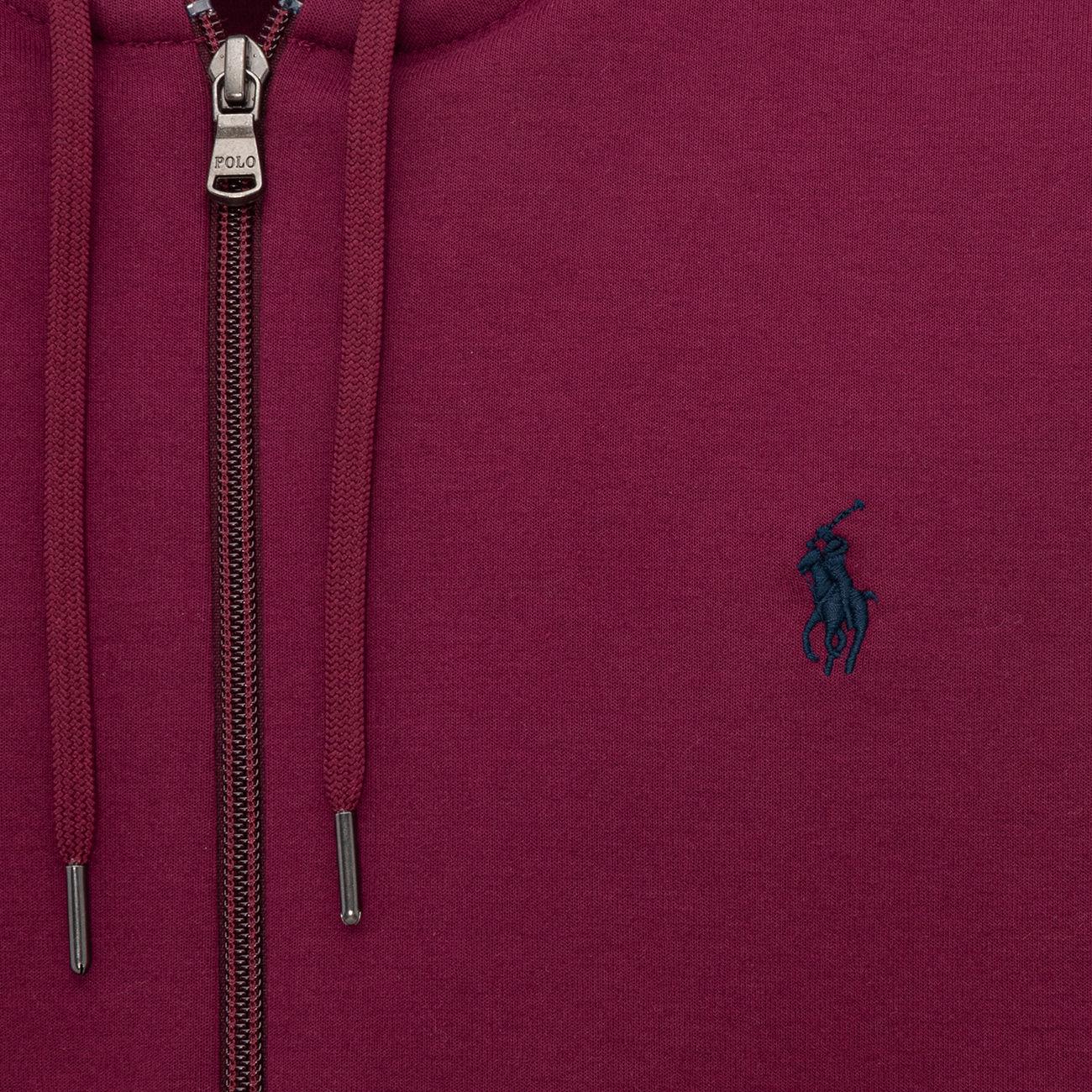 Felpa Fullzip Con Cappuccio In Cotone Tecnico Uomo Bordeaux Red 710652313 026 BOURDEAUX RED POLO RALPH LAUREN 