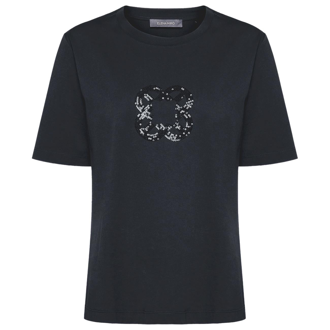 T-Shirt Relaxed Fit Con Ricamo Monogram G270Z000407N 034 DARK BLUE ELENA MIRO' 
