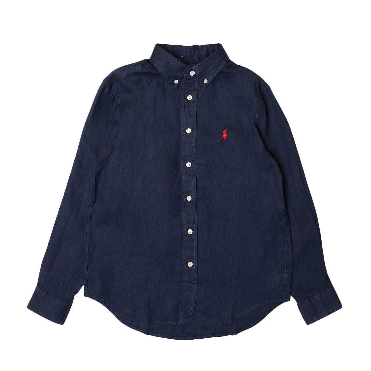 Camicia In Lino Bambino Navy 323832109 002 NAVY POLO RALPH LAUREN 