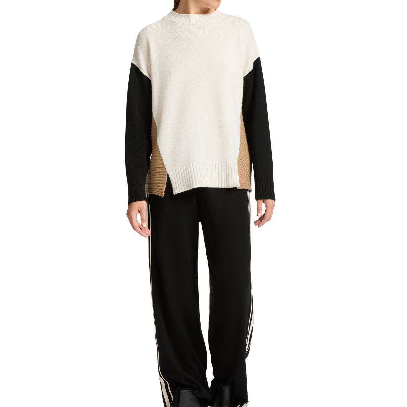 Maglia Colour Block M475Z000608N 0B1 SES/GESSO/NERO ELENA MIRO' 