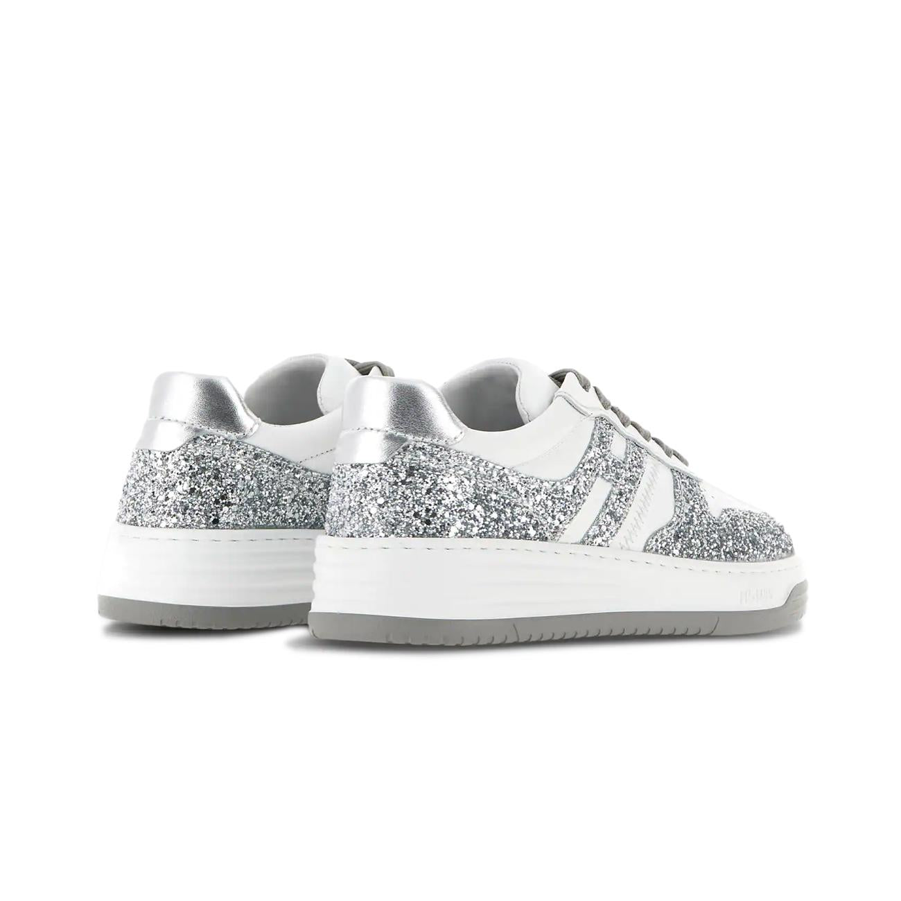 Sneakers H630 Glitter Donna Bianco Argento GYW6300EU50SE90351 BIANCO/ARGENTO HOGAN 