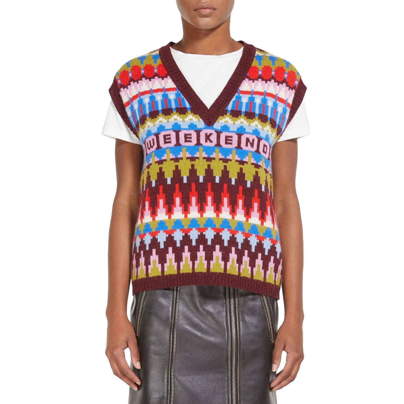 Gilet Jacquard Aligi Donna Fairisle Patch ALIGI 2353560139600 015 FAIRISLE PATCH MAX MARA WEEKEND 