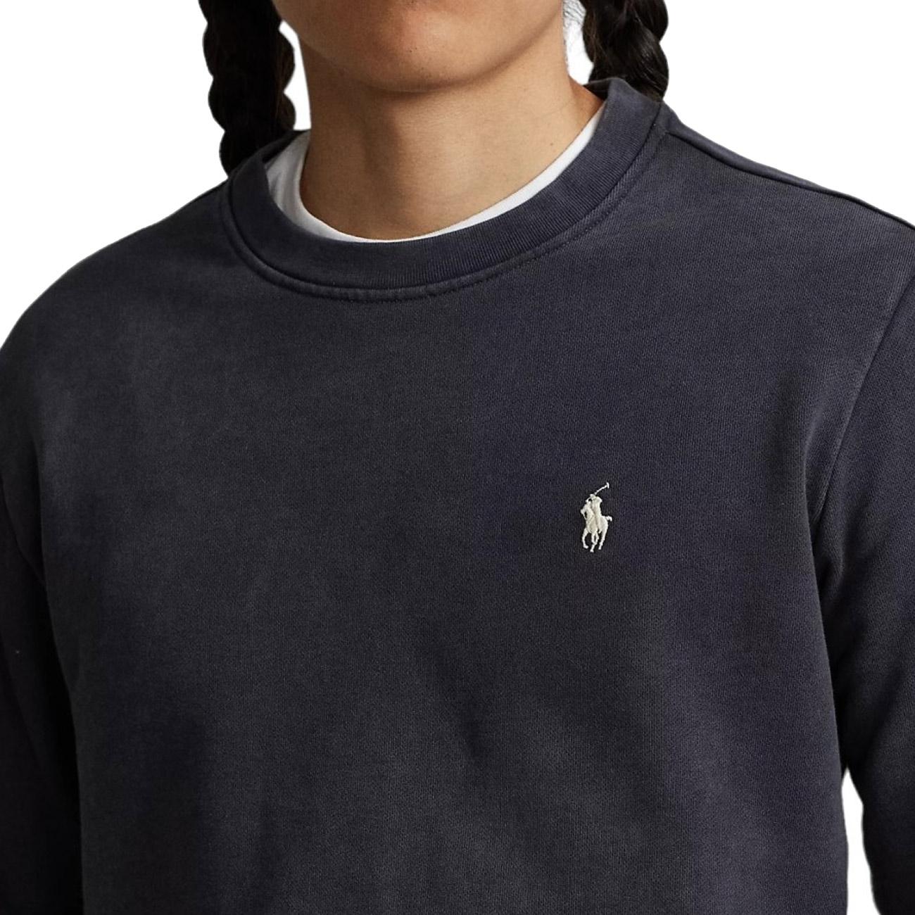 Felpa Girocollo Uomo Faded Black Canvas 710916689 006 FADED BLACK CANVAS POLO RALPH LAUREN 