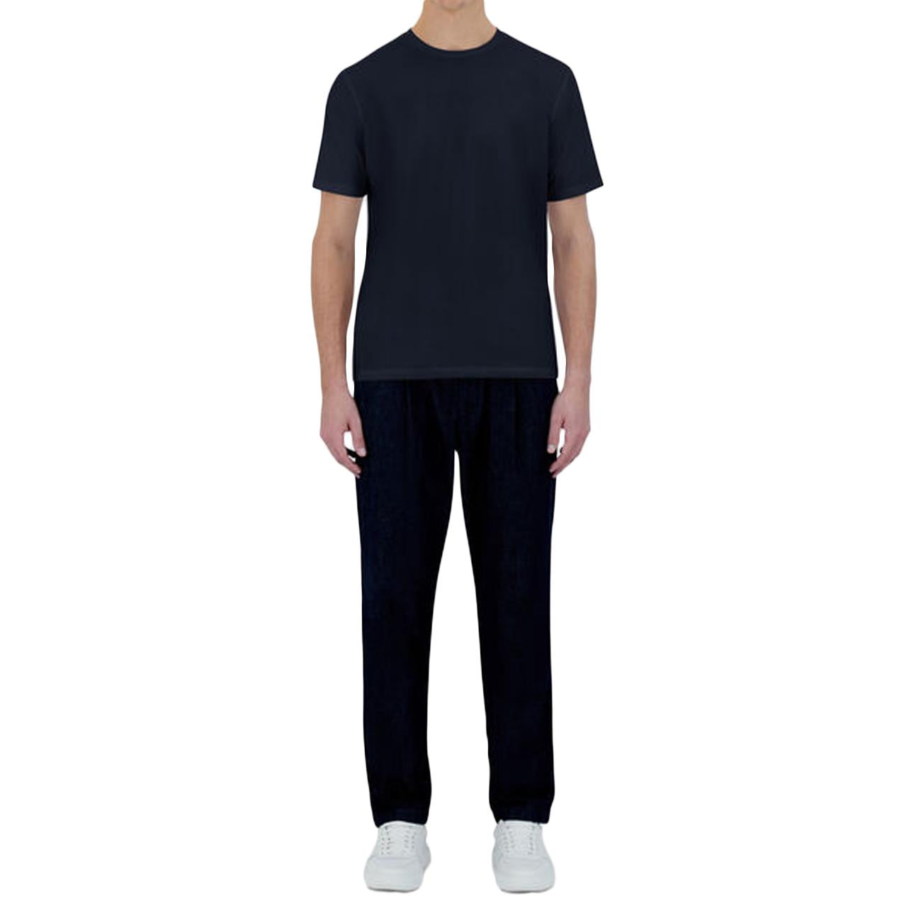 T-Shirt In Cotone Elasticizzato Superfine JG000174U-52003 9200 BLU HERNO 