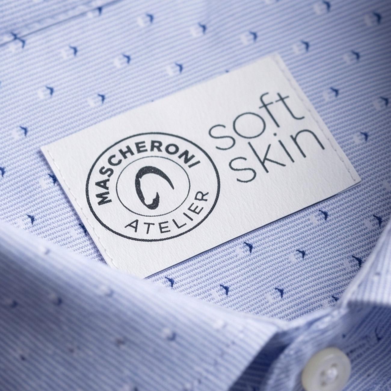 Camicia Slim SK Fantasia GMB/QM2CJE FB2 BIANCO/PUNTINI AZZ-BLU MASCHERONI 