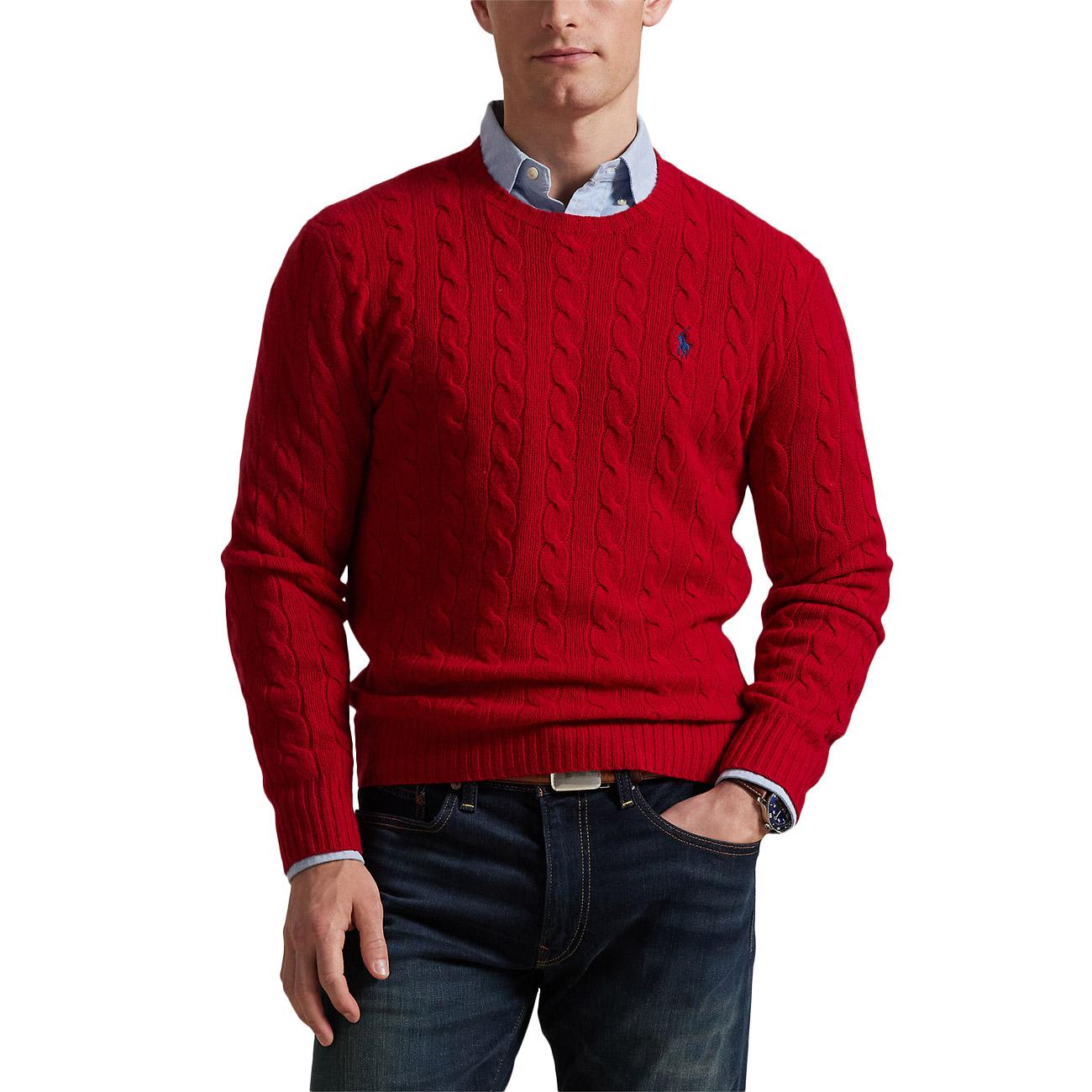 Maglia In Lana E Cashmere A Trecce 710876762 006 PARK AVE RED POLO RALPH LAUREN 